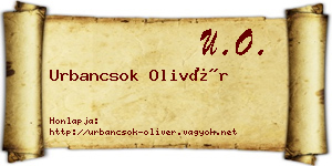 Urbancsok Olivér névjegykártya