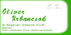 oliver urbancsok business card